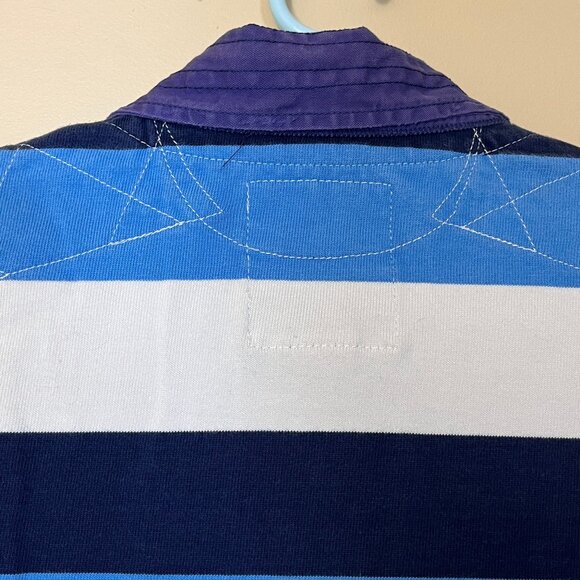 Ralph Lauren Rugby Crest Patch Striped Long Sleeve Shirt - Men's Size S - Blue - Picture 7 of 15